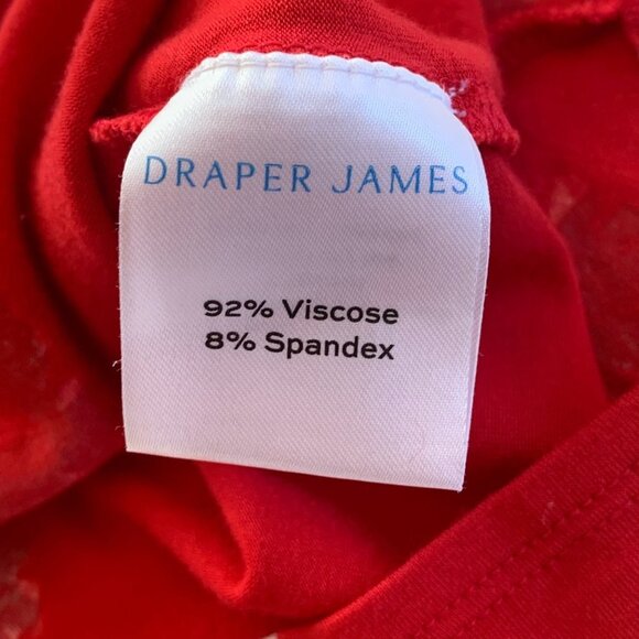 Draper James Red Blue Floral Print Cap Sleeve Pullover Blouse Women’s Size Small - Picture 6 of 11